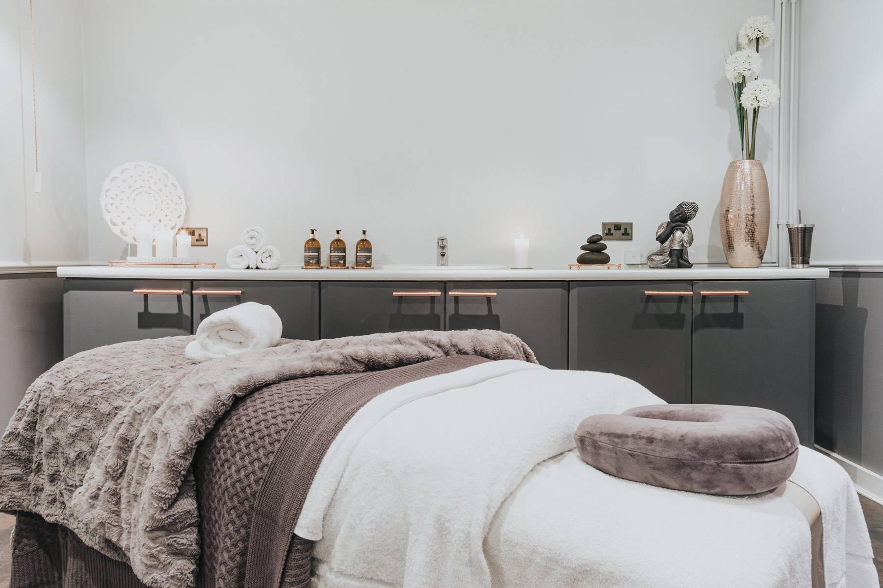 Interior of Knots sports massage clinic Sheffield City Centre with professional massage treatment table